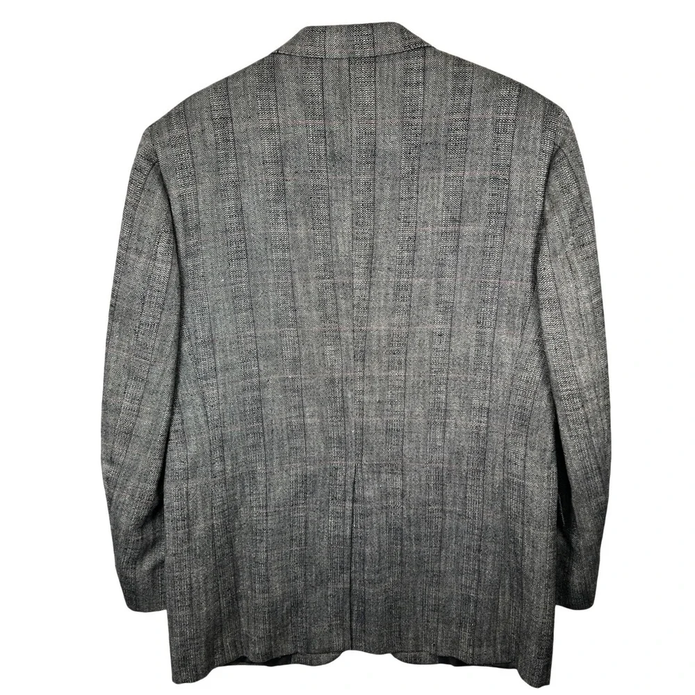 Hart Schaffner Marx Mens‎ Grey Herringbone Windowpane Blazer Sport Coat 44L